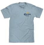 Tee Luv Men's Corona Extra Front and Back Beer Brand Logo T-Shirt, Arctic Blue, XXL