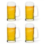 TUSAPAM Heavy Beer Mugs Set, 19oz Glass Mugs With Handle, Beer Glasses For Freezer, 570ml Beer Drinking Glasses, Traditional Stein For Bar, Beverages, Coffee, Teas, Set of 4