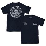 Tee Luv Men's Cerveza Modelo The Fighting Spirit Double Sided Beer Logo T-Shirt, Navy Blue, XL