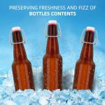 eispap Amber Beer Bottles with Flip Caps, 12oz Glass Bottle with Swinging Top for Airtight Lids, Home Brewing and Fermentation Kombucha, Vanilla Extract, Beverage, Water, Kefir (6)