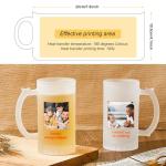 Mifoci 4 Pcs Sublimation Blank Beer Mugs Personalized Tazas Para Present 16 oz Frosted Beer Glass Cups Can Add Photo Text or Images on Gift for Dad Husband Groomsmen Father's Day Wedding Oktoberfest