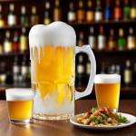ZHENGYAOYANG 34fl.oz/1L Large Heavy Glass Beer Mug Set of 2 with Handle