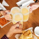 Mifoci 4 Pcs Sublimation Blank Beer Mugs Personalized Tazas Para Present 16 oz Frosted Beer Glass Cups Can Add Photo Text or Images on Gift for Dad Husband Groomsmen Father's Day Wedding Oktoberfest