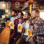 ZHENGYAOYANG 34fl.oz/1L Large Heavy Glass Beer Mug Set of 2 with Handle