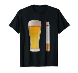 Beer & Cigarette Lover Day Drinking Dad Smoking Beer Lover T-Shirt