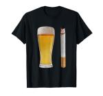 Beer & Cigarette Lover Day Drinking Dad Smoking Beer Lover T-Shirt