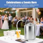 MRbrew New 2.6 Gallon Ball Lock Keg, Stainless Steel Beer Keg with Two Ball Lock Keg Fittings & Gasket Set, Double Ball Lock Post Corny Keg For Draft, Homebrew, Craft Beer, Cold Brew Keg for Party