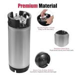 New Cornelius Keg 5 Gallon Keg, 2Pcs Stainless Steel Corny Keg Beer Keg with Ball Lock Keg Fittings, Ball Lock Keg Home Brew Keg with Dual Rubber Handle