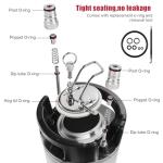 New Cornelius Keg 5 Gallon Keg, 2Pcs Stainless Steel Corny Keg Beer Keg with Ball Lock Keg Fittings, Ball Lock Keg Home Brew Keg with Dual Rubber Handle