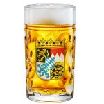 Burns Glass 44 Oz Large German Classic Beer Mugs, Dimpled Beer Stein with Handle, Freezer Safe, Beer Mug for Oktoberfest Parties Games, Hot Tea Cup Glasses, Beer Gifts for Men Friends Dad, Set of 1