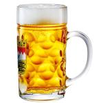Burns Glass 44 Oz Large German Classic Beer Mugs, Dimpled Beer Stein with Handle, Freezer Safe, Beer Mug for Oktoberfest Parties Games, Hot Tea Cup Glasses, Beer Gifts for Men Friends Dad, Set of 1