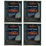 Alcotec Vodka Turbo Yeast | Vodka Distilling | Home Brewing | Fast Acting Powerful Yeast | Wine Yeast for Wine Making | Beer-Brewer Yeast | (pack of 4)