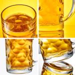 Burns Glass 44 Oz Large German Classic Beer Mugs, Dimpled Beer Stein with Handle, Freezer Safe, Beer Mug for Oktoberfest Parties Games, Hot Tea Cup Glasses, Beer Gifts for Men Friends Dad, Set of 1