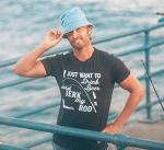 Mens I Just Want to Drink Beer and Jerk My Rod T Shirt Funny Fishing Graphic Funny T Shirts Fishing Apparel for Men Cool Beer Short Sleeve Novelty Tees for Black L