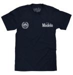 Tee Luv Men's Cerveza Modelo The Fighting Spirit Double Sided Beer Logo T-Shirt, Navy Blue, 3XL