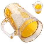 Fake Beer Glasses, Double Walled Beer Mug For,16 oz with HandleResuable Beer Drinking Cups,Double Walled Beer Mug For Freezer for Bar, Beverages, Alcohol, Freezable, BPA Free