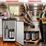 Ferroday New 2.5 Gallon Corny Keg, Stainless Steel Beer Keg Cornelius Keg with Dual Rubber Handle, Ball Lock Keg with Quick Disconnects O-Rings Clamps for Home Brew