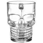 Hacaroa 6 Pack 17 Oz Skull Glass Beer Mug with Handle, Father's Day Gift Heavy Base Drinking Tiki Glasses, Clear Funny Beer Stein Cup for Whiskey, Wine, Juice, Bar, Halloween Decorations Gifts