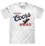 Tee Luv Men's Coors Original Rodeo Beer Shirt, White, L