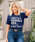 Women Funny Drinking Sarcastic Vintage Summer Fun Sarcasm Cute Graphic T-Shirt Short Sleeve Tops Cool Humor Tee (Dark Blue XXL)