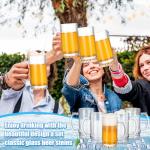 Reallnaive 10 Pcs Beer Mugs with Handles 16 Ounce Clear Glass Beer Mugs Steins German Large Heavy Cups for Tea, Coffee, Root Floats, Dishwasher and Refrigerator Safe, Durable
