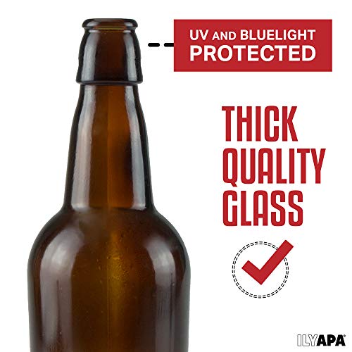 Amber Glass Beer Bottles, 473 ml, 12-Pack