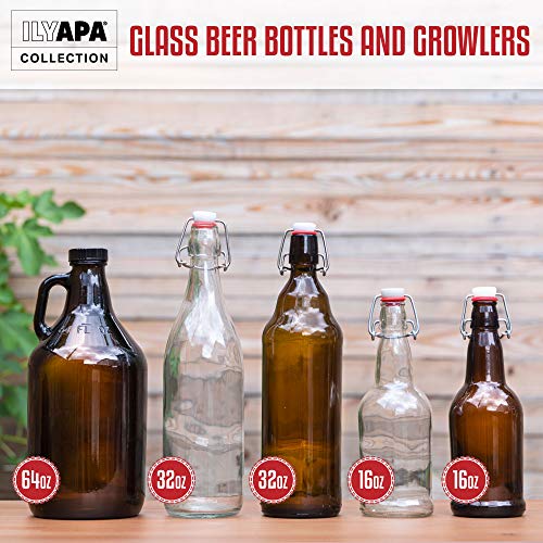 Amber Glass Beer Bottles, 473 ml, 12-Pack