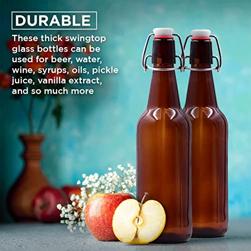 12 Amber Glass Beer Bottles for Home Brewing