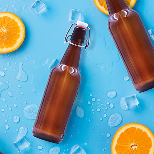12 Amber Glass Beer Bottles for Home Brewing