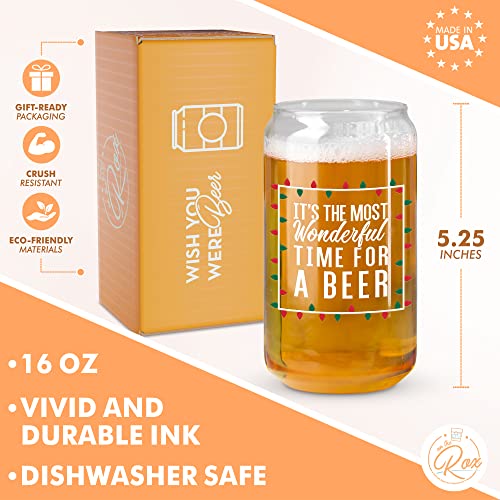 Festive Beer Glass - Rot, Grün, Weiß - 473ml