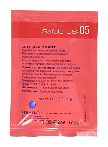 Safale US-05 Yeast - Pack of Six 11.5g