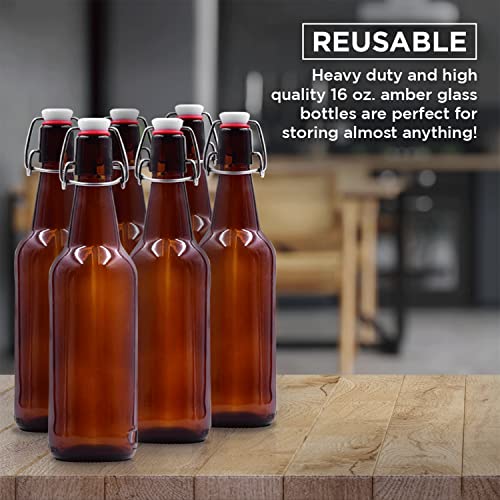12 Amber Glass Beer Bottles for Home Brewing