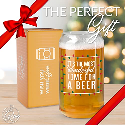 Festive Beer Glass - Rot, Grün, Weiß - 473ml