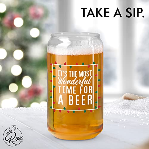 Festive Beer Glass - Rot, Grün, Weiß - 473ml