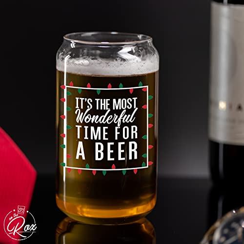 Festive Beer Glass - Rot, Grün, Weiß - 473ml