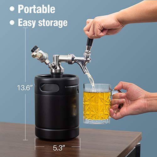 TMCRAFT 64oz Insulated Stainless Steel Mini Keg