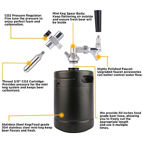 TMCRAFT 64oz Insulated Stainless Steel Mini Keg