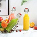 YEBODA 16 oz Clear Glass Beer Bottles - Set of 6