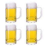 TUSAPAM 4 Pack Large Beer Mugs Set