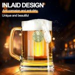 Large Glass Beer Mugs with Handle - 17 Ounce