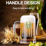 Large Glass Beer Mugs with Handle - 17 Ounce