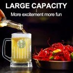 Large Glass Beer Mugs with Handle - 17 Ounce