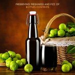 YEBODA 12 oz Amber Beer Bottles with Caps - 9 Pack