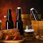 YEBODA 12 oz Amber Beer Bottles with Caps - 9 Pack