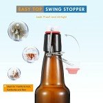 YEBODA 12 oz Amber Beer Bottles with Caps - 9 Pack