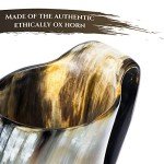 Viking Horn Cup Tankard with Stand and Sack