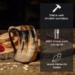 Viking Horn Cup Tankard with Stand and Sack