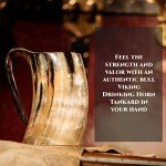 Viking Horn Cup Tankard with Stand and Sack