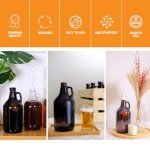 Amber 1/2 Gallon Growlers - Case of 6