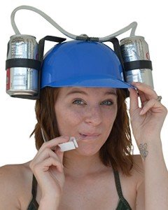 Blue Party Hat Beer Soda Drinking Helmet